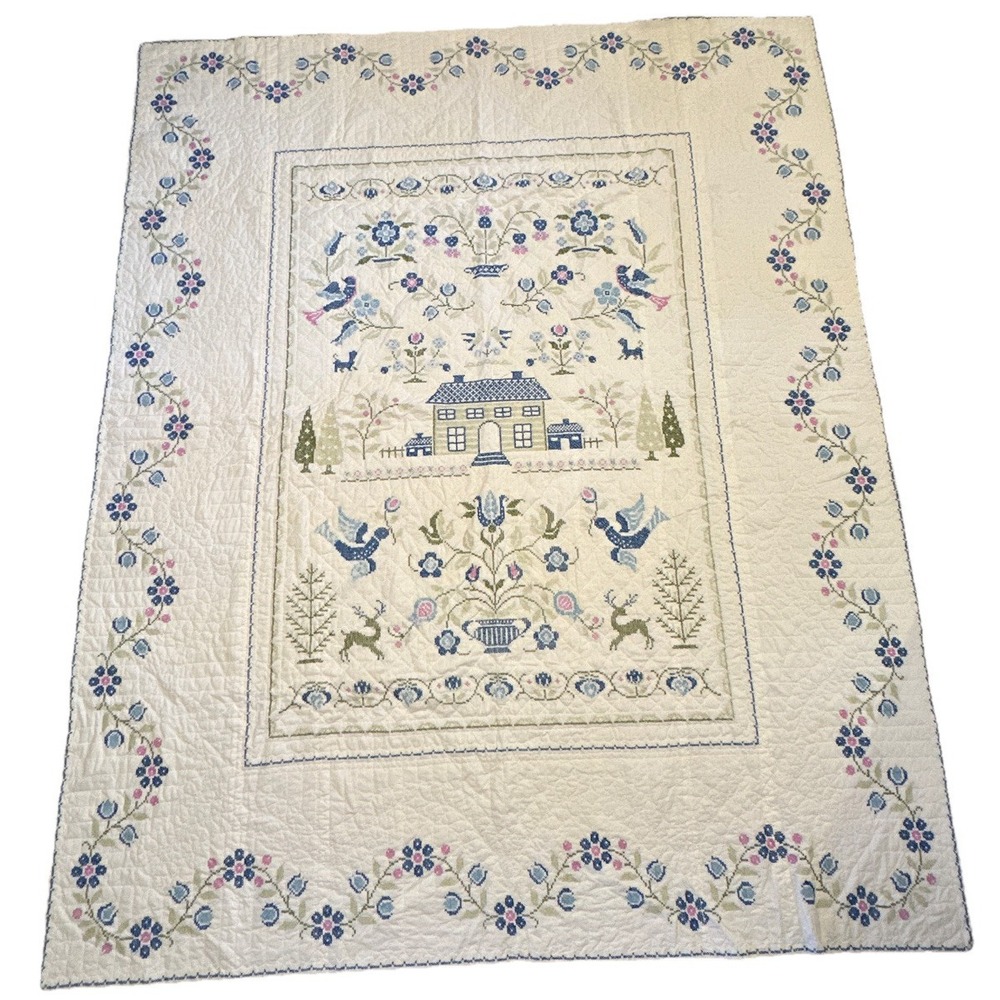 Vintage Full Size Quilt American Sampler Paragon Kit Completed